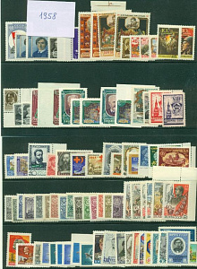 Годовой набор за 1958 год, 156 марок + 4 блока, ** MNH